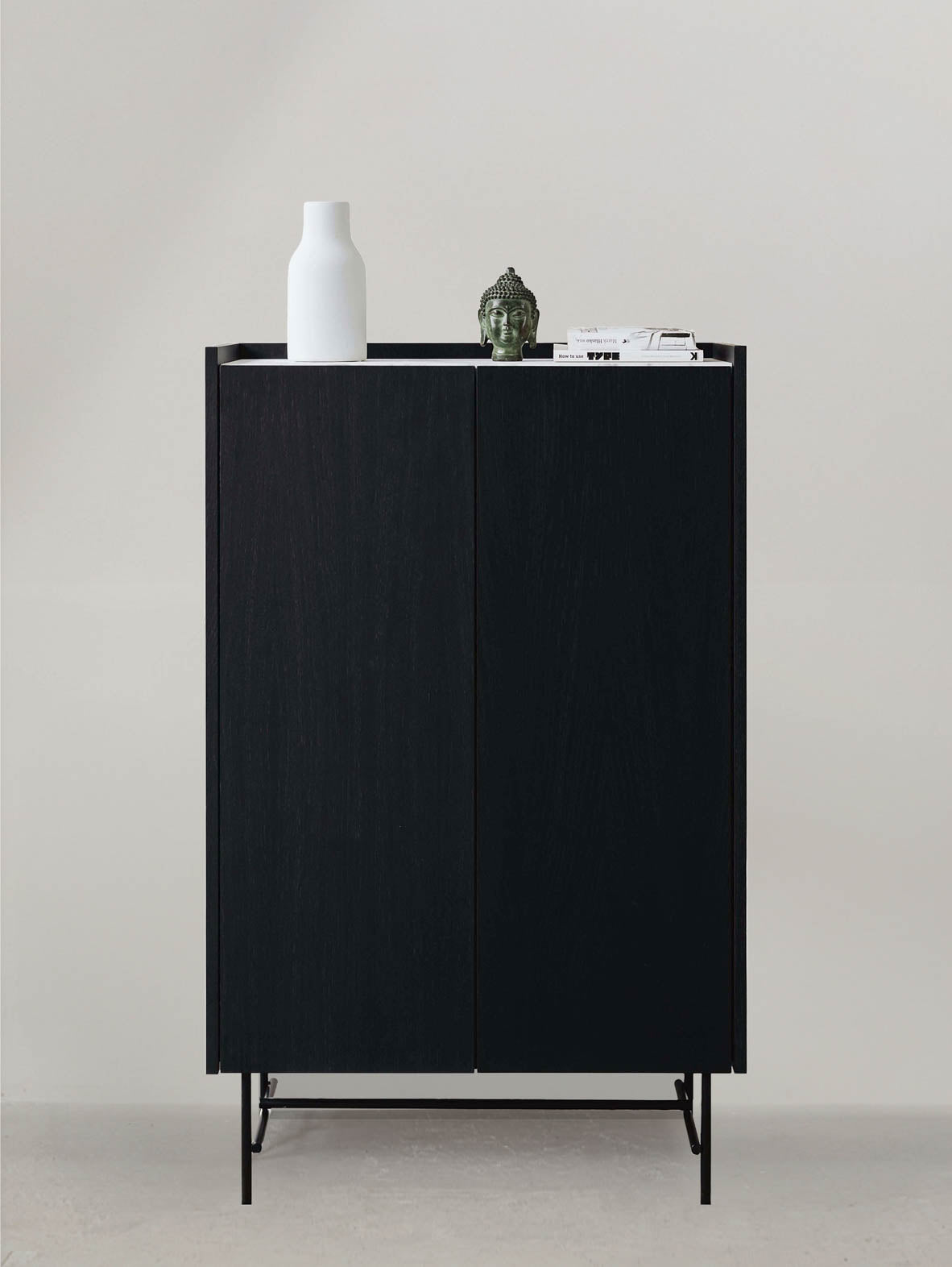 Komoda drewniana z marmurowym blatem FORST Cabinet